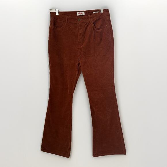 Wrangler Corduroy High Rise Fierce Flare Rust Red Cowgirl Western Jeans 14x32 - Picture 1 of 8
